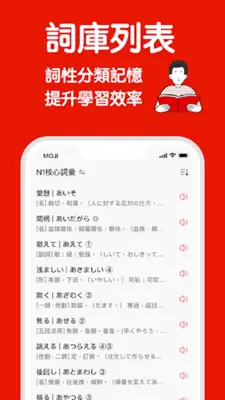 MOJiTest：考研日語JLPT真題模擬 android App screenshot 2